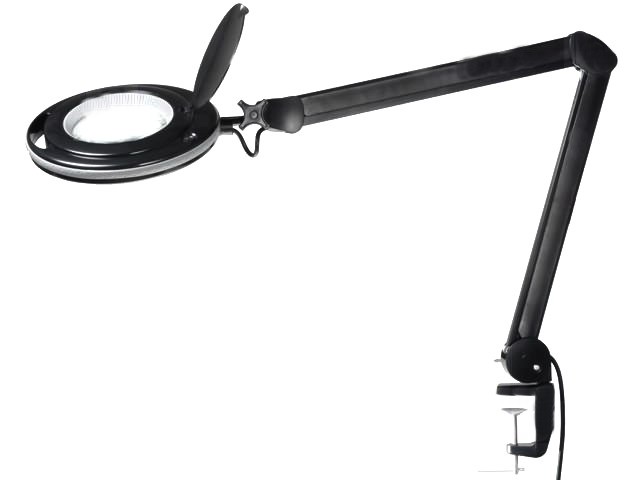 Lampa de birou cu lupa 5 dioptrii iluminare led neagra LAMP-5D-LEDN2B